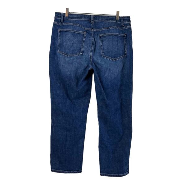 Eileen Fisher Cropped Jeans Mid Rise Dark Wash Relaxed Fit Women’s Size 14 - Picture 2 of 7